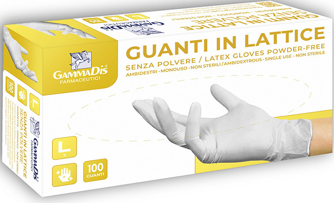GUANTI LATTICE SENZA POLVERE SMALL 100 PEZZI GAMMADIS - pharmaonline24.it