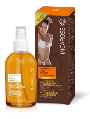 INCAROSE MAXI BRONZE OLIO SECCO ACCELERATORE DI ABBRONZATURA 125 ML - pharmaonline24.it
