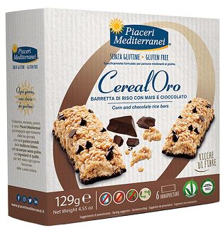 PIACERI MEDITERRANEI BARRETTA DI RISO CON MAIS E CIOCCOLATO 129 G - pharmaonline24.it