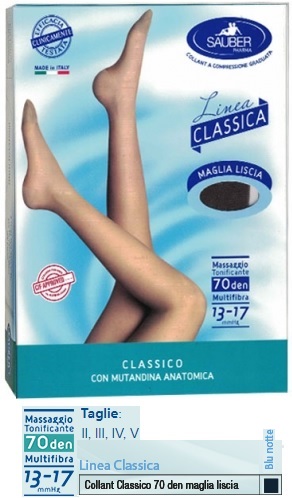 SAUBER CLASSICO COLLANT 70 DENARI MAGLIA LISCIA BLU NOTTE 4 - pharmaonline24.it