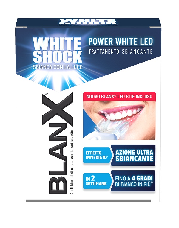 BLANX WHITE SHOCK TRATTAMENTO SBIANCANTE POWER WHITE 30 ML + LED BITE - pharmaonline24.it