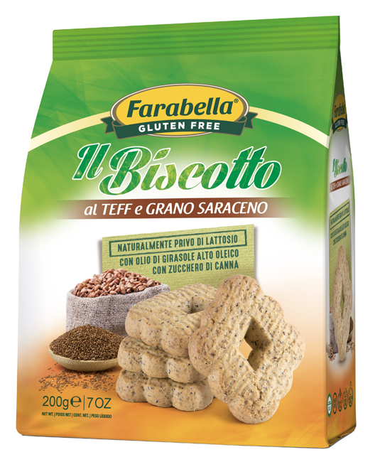 FARABELLA IL BISCOTTO AL TEFF E GRANO SARACENO 200 G - pharmaonline24.it