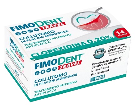FIMODENT TRAVEL COLLUTORIO CLOREXIDINA SPDD 0,20% 14 FLACONCINI MONODOSE 10 ML - pharmaonline24.it