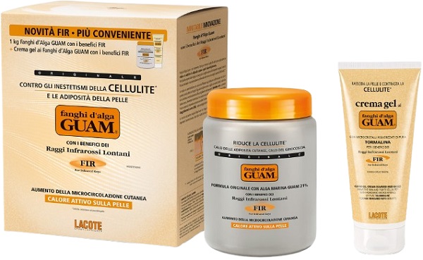 GUAM FIR FANGHI D'ALGA CONFEZIONE CONVENIENZA CON FANGHI D'ALGA GUAM FIR 1 KG + GUAM CREMA GEL FIR 200 ML - pharmaonline24.it