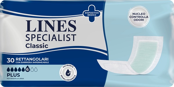PANNOLONE LINES SPECIALIST CLASSIC RETTANGOLARE CON BARRIERA 30 PEZZI - pharmaonline24.it