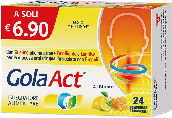 GOLA ACT MIELE E LIMONE 24 COMPRESSE OROSOLUBILI - pharmaonline24.it