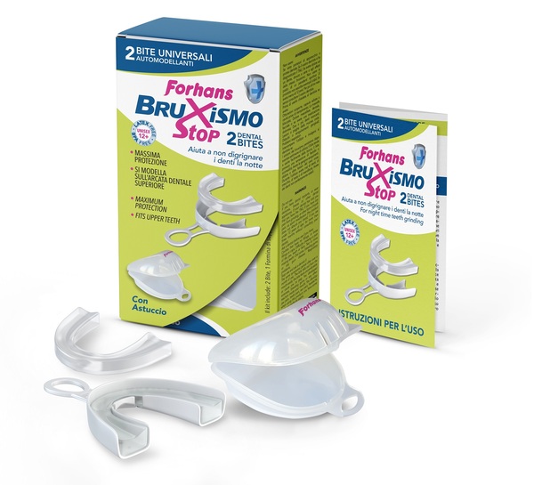 BITE UNIVERSALI AUTOMODELLANTI BRUXISMO STOP FORHANS 2 PEZZI - pharmaonline24.it