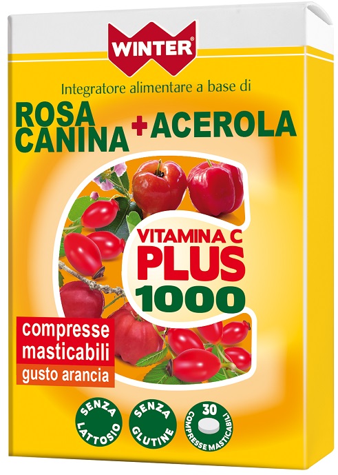 WINTER VITAMINA C PLUS 1000 ROSA CANINA + ACEROLA 30 COMPRESSE MASTICABILI - pharmaonline24.it