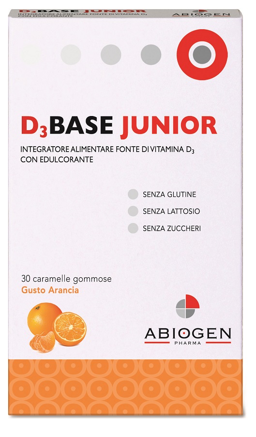 D3BASE JUNIOR 30 CARAMELLE GOMMOSE ARANCIA - pharmaonline24.it