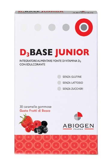 D3BASE JUNIOR 30 CARAMELLE GOMMOSE FRUTTI DI BOSCO - pharmaonline24.it