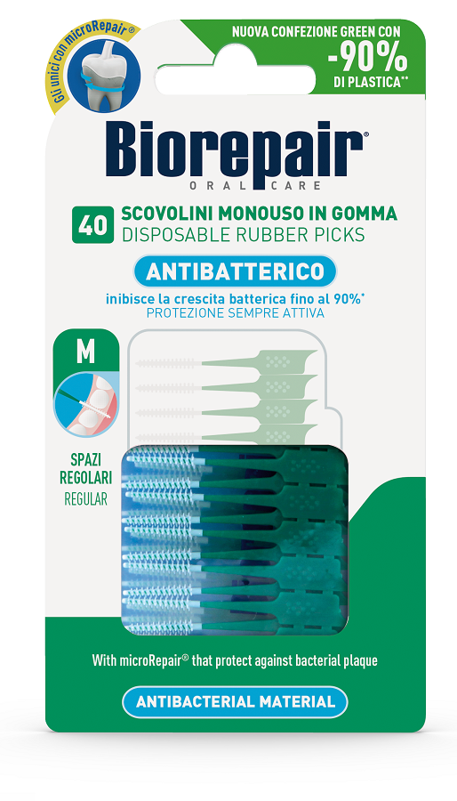 BIOREPAIR ORAL CARE ANTIBATTERICO 40 SCOVOLINI MONOUSO SPAZI REGOLARI - pharmaonline24.it
