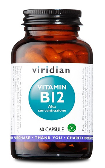 VIRIDIAN VITAMIN B12 HIGH POTENCY 60 CAPSULE VIRIDIAN VITAMINA B12 ALTA CONCENTRAZIONE - pharmaonline24.it