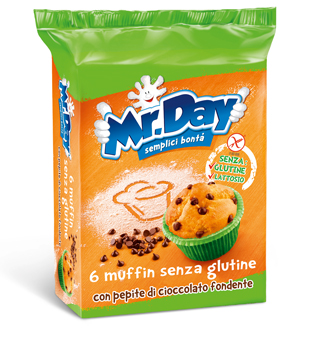 MR DAY MUFFIN SENZA GLUTINE CON PEPITE DI CIOCCOLATO FONDENTE 6 X 42 G - pharmaonline24.it