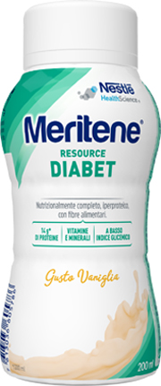 MERITENE RESOURCE DIABET VANIGLIA ALIMENTO IPERPROTEICO 28 VITAMINE E MINERALI 200 ML - pharmaonline24.it