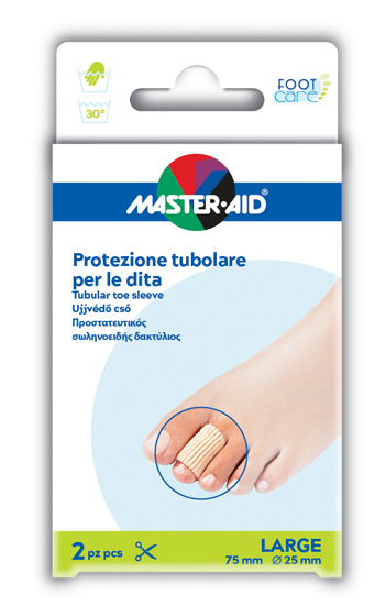 PROTEZIONE TUBOLARE IN GEL MASTER-AID FOOTCARE ELASTICIZZATO LARGE 7,5 CM 20 MM 2 PEZZI C5 - pharmaonline24.it