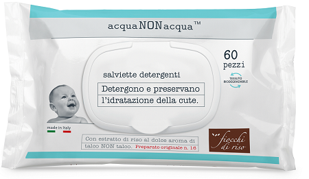FIOCCHI DI RISO ACQUA NON ACQUA SALVIETTE DETERGENTI 60 PEZZI - pharmaonline24.it