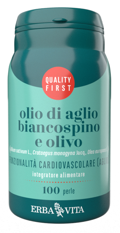 OLIO DI AGLIO BIANCOSPINO E OLIVO 100 PERLE - pharmaonline24.it