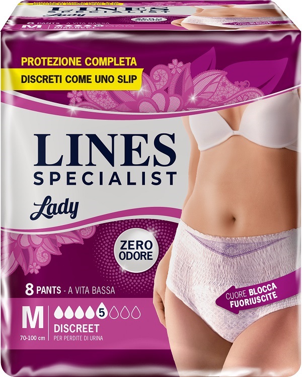 LINES SPECIALIST PANTS DISCREET M FARMA 8 PEZZI - pharmaonline24.it