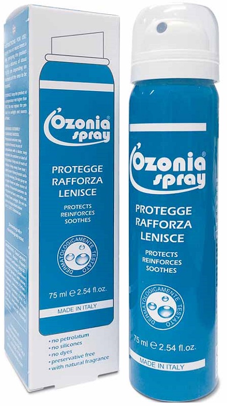 OZONIA SPRAY A BASE DI OLIO OZONIZZATO PER CUTE E MUCOSE ARROSSATE INFIAMMATE DISTROFICHE SENSIBILI 75 ML - pharmaonline24.it