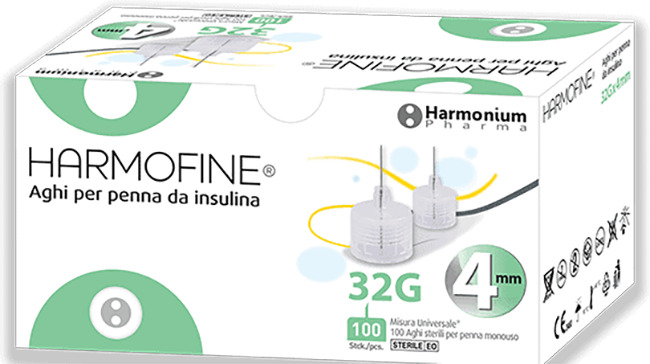 AGO HARMOFINE PENNA DA INSULINA GAUGE 32 4MM 100 PEZZI - pharmaonline24.it
