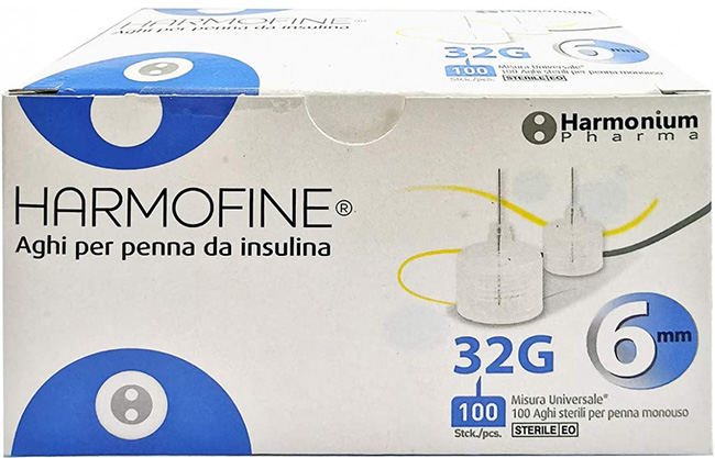 AGO HARMOFINE PENNA DA INSULINA GAUGE 32 6MM 100 PEZZI - pharmaonline24.it