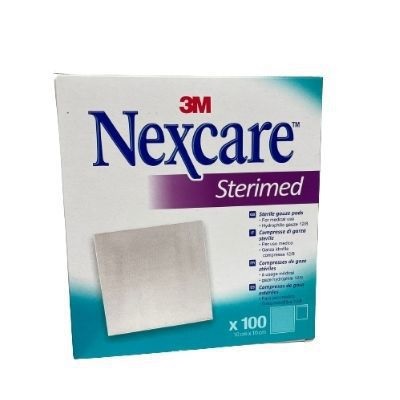 GARZA COMPRESSA NEXCARE STERIMED IN COTONE 20 FILI 18X40CM MULTILINGUAL 100 PEZZI - pharmaonline24.it