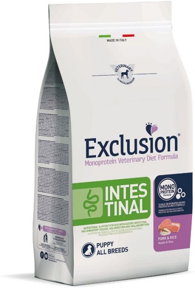 EXCLUSION MONOPROTEIN VETERINARY DIET FORMULA DOG INTESTINAL PUPPY PORK AND RICE ALL BREEDS 2 KG DRY - pharmaonline24.it
