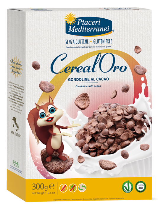 PIACERI MEDITERRANEI CEREALORO GONDOLINE CACAO 300 G - pharmaonline24.it