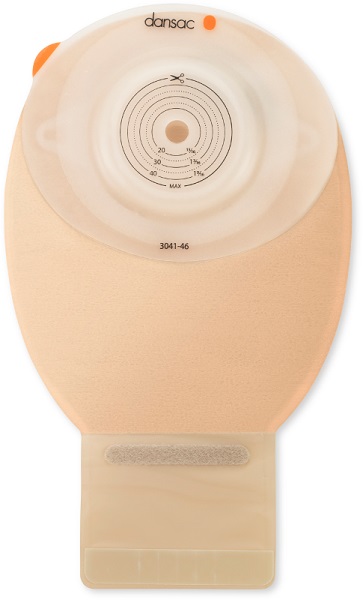 DANSAC NOVALIFE TRE 1 SACCA APERTA OPACA CONVEX MIDI PER ILEOSTOMIA CON FINESTRA RITAGLIABILE 15-46 MM 350 ML 10 PEZZI - pharmaonline24.it