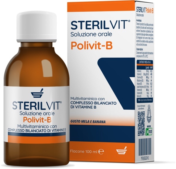 STERILVIT POLIVIT-B SOLUZIONE ORALE GUSTO MELA BANANA 100 ML - pharmaonline24.it