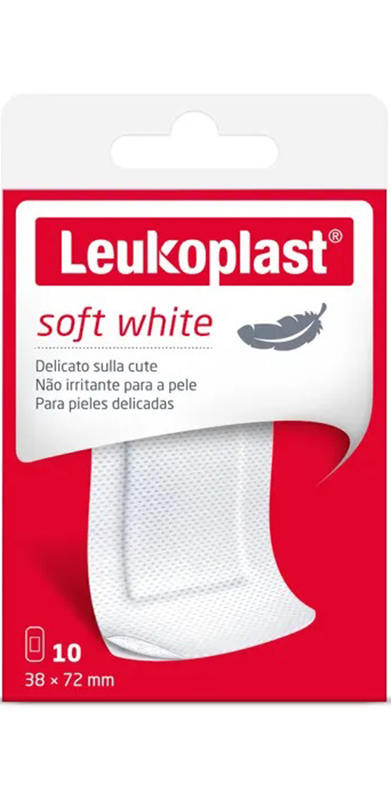 LEUKOPLAST SOFT WHITE 72 X 38 CM 10 PEZZI - pharmaonline24.it