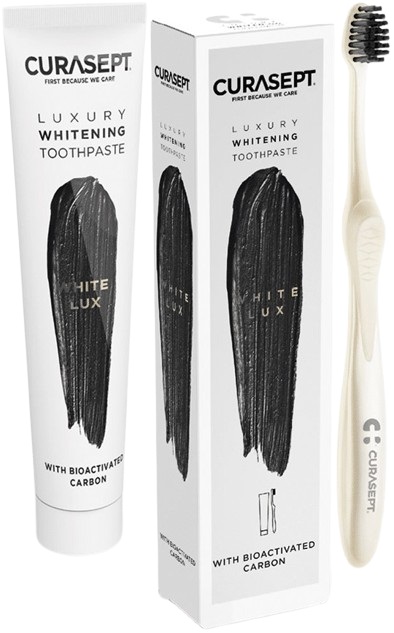 CURASEPT WHITE LUXURY WHITENING DENTIFRICIO 75 ML + SPAZZOLINO - pharmaonline24.it