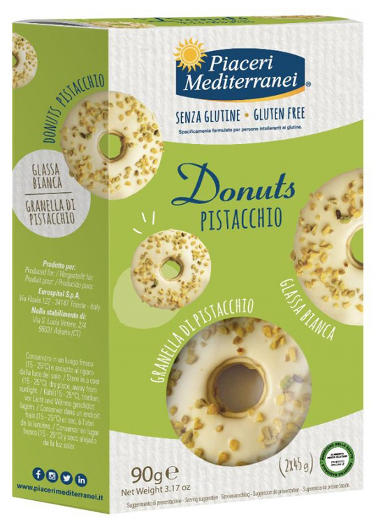 PIACERI MEDITERRANEI DONUTS PISTACCHIO 90 G - pharmaonline24.it
