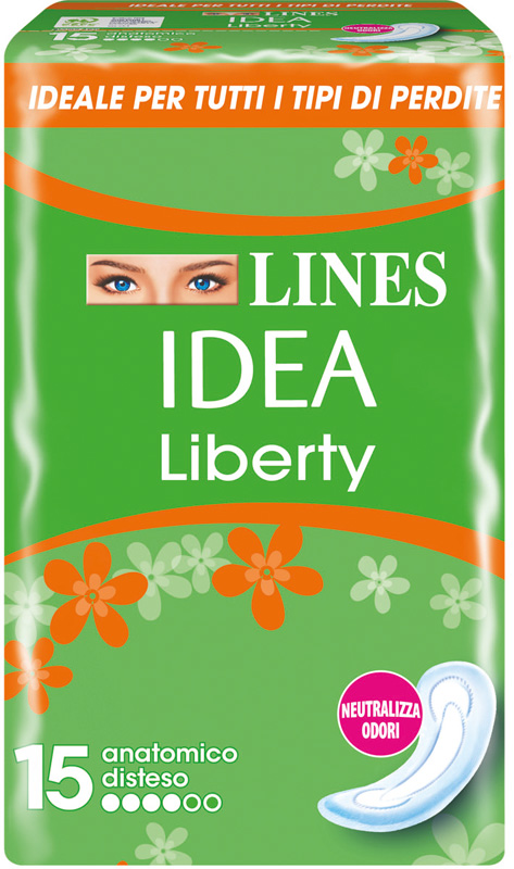 LINES IDEA ASSORBENTE LIBERTY ANATOMICO 15 PEZZI - pharmaonline24.it