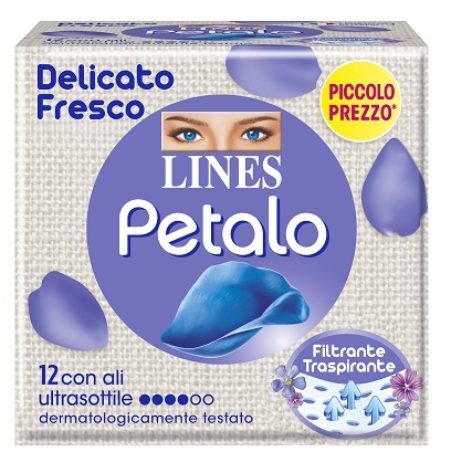 LINES PETALO BLU ASSORBENTE CON ALI 12 PEZZI - pharmaonline24.it