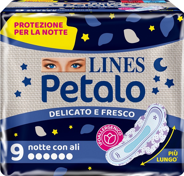 LINES PETALO BLU ASSORBENTE NOTTE 9 PEZZI - pharmaonline24.it