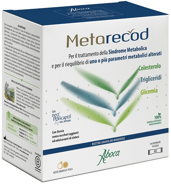 METARECOD 40 BUSTINE GRANULARI X 2,5G GUSTO ARANCIA E PESCA - pharmaonline24.it