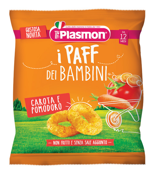 PLASMON DRY SNACK PAFF CAROTA POMODORO 15 G - pharmaonline24.it