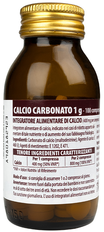CALCIO CARBONATO NUOVA FORMULA 1 G 100 COMPRESSE - pharmaonline24.it
