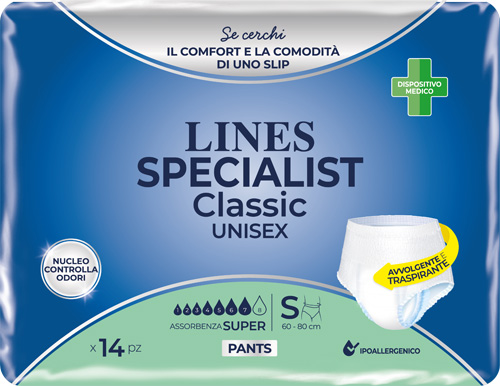 PANNOLONE A MUTANDA LINES SPECIALIST CLASSIC PANTS SUPER S 14 PEZZI - pharmaonline24.it