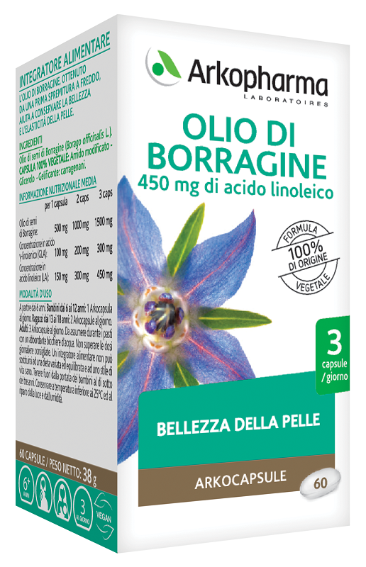 ARKOPHARMA OLIO DI BORRAGINE 60 PERLE - pharmaonline24.it