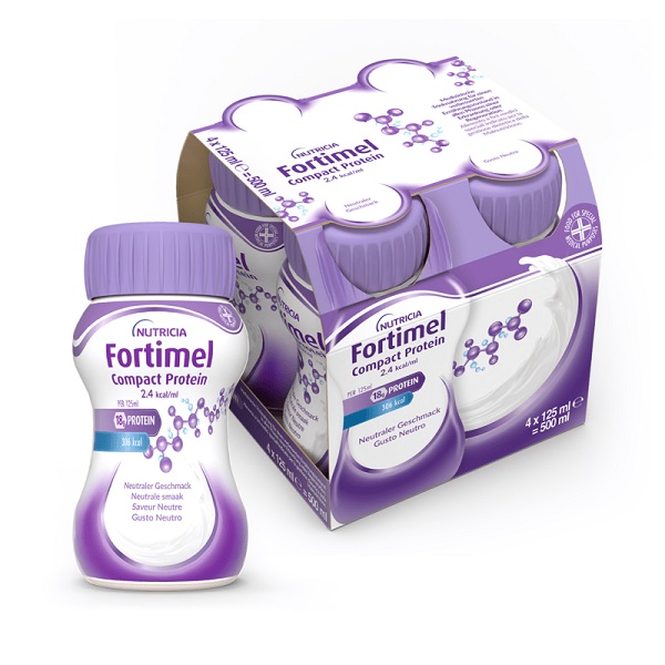 NUTRICIA FORTIMEL COMPACT PROTEIN GUSTO NEUTRO 4 BOTTIGLIE DA 125 ML - pharmaonline24.it