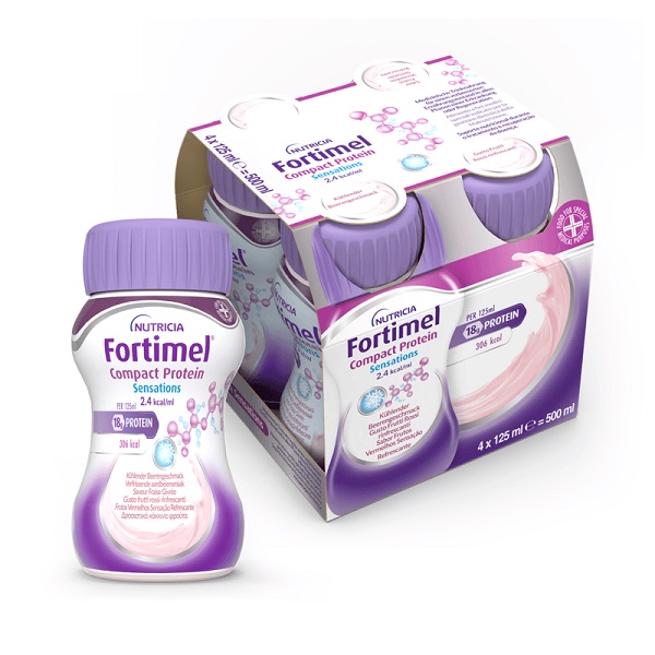 NUTRICIA FORTIMEL COMPACT PROTEIN GUSTO FRUTTI ROSSI RINFRESCANTI 4 BOTTIGLIE DA 125 ML - pharmaonline24.it