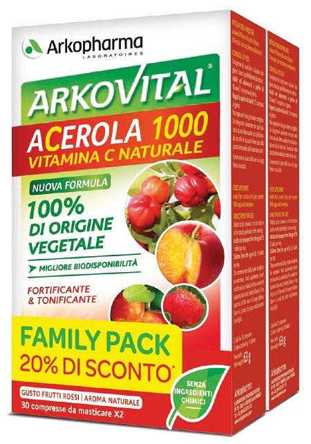 ARKOVITAL ACEROLA 1000 PACK FAMILY 60 COMPRESSE - pharmaonline24.it