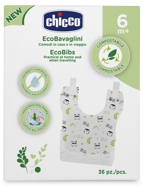 CHICCO BAVAGLINI MONOUSO COMPOSTABILI 36 PEZZI - pharmaonline24.it