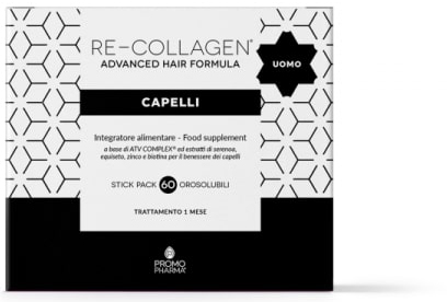 RE-COLLAGEN UOMO CAPELLI 60 STICK - pharmaonline24.it