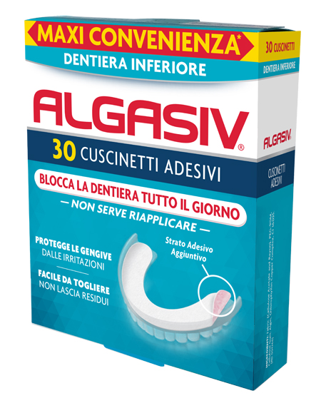 ALGASIV ADESIVO PER PROTESI DENTARIA INFERIORE 30 PEZZI - pharmaonline24.it