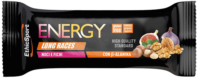 ETHICSPORT ENERGY LONG RACES BARRETTA ENERGETICA CON BETA-ALANINA NOCI E FICHI 40 G - pharmaonline24.it