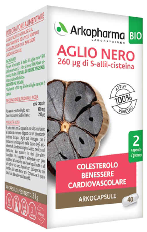 ARKOCAPSULE AGLIO NERO BIO 40 CAPSULE - pharmaonline24.it