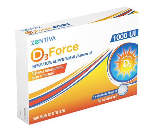 D3 FORCE ZENTIVA 1000UI 60 COMPRESSE - pharmaonline24.it